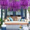 24 Pack Artificial Fake Wisteria Vine Ratta (3.75 Feet) Hanging Garland Silk Flowers String Home Party Wedding Decor (Blue)